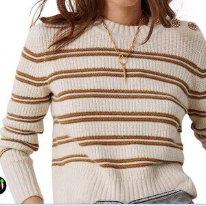 Bash Kahel Striped Button Shoulder Sweater